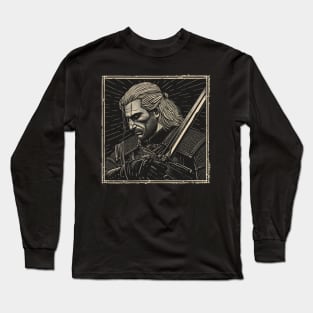 Geralt - The White Wolf Tarot Card Long Sleeve T-Shirt